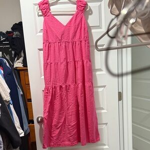Pink Puff Cap Sleeve Old Navy Maxi Dress